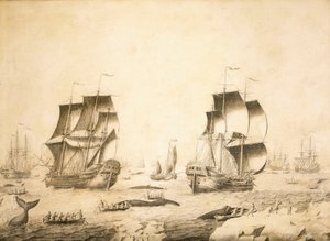 Whalers in the Ice by Adriaen or Abraham Salm