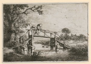 Angler on the Bridge by Adriaen van Ostade