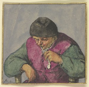 Half-Figure of a Seated Peasant with Pipe by Adriaen van Ostade