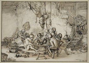 Interior of a Tavern by Adriaen van Ostade
