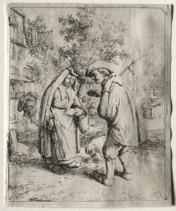 Man Conversing with a Woman by Adriaen van Ostade