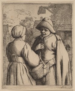 Man and Woman Conversing in Front of an Inn by Adriaen van Ostade