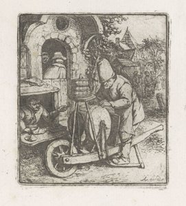 Knife Grinder at Work with a Shoemaker by Adriaen van Ostade