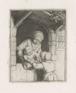 Mother with Two Children in a Doorway