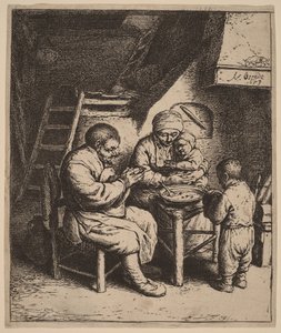 Peasant Family Praying Before a Meal by Adriaen van Ostade