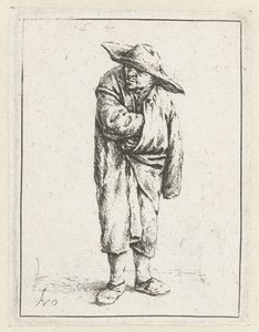 Standing Farmer with Hand and Arm in His Cloak, The Beggar Wrapped in His Cloak by Adriaen van Ostade