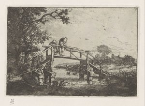 Two Fishermen on a Bridge