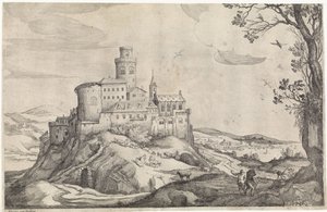 Landscape with a Castle on a Hill by Adriaen van Stalbemt