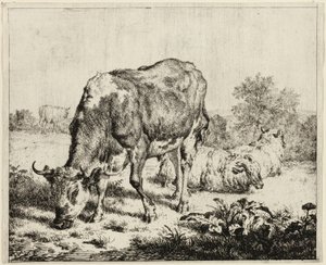 A Cow and Three Sheep by Adriaen van de Velde