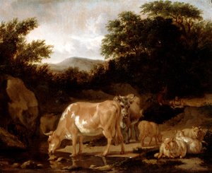 Cows and Sheep in a Wood