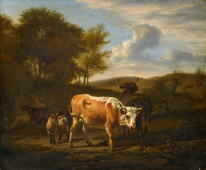 Mountainous Landscape with Cows by Adriaen van de Velde