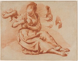 Seated Woman Searching for Fleas by Adriaen van de Velde