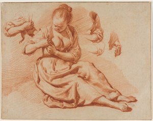 Seated Woman Searching for Fleas, c. 1671 by Adriaen van de Velde
