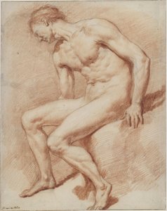 Seated Male Nude by Adriaen van de Velde