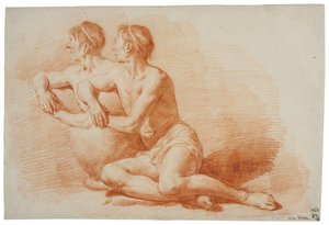 Study of a Male Nude Seated on the Ground by Adriaen van de Velde