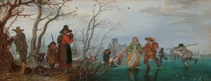 Winter (Pleasure on the Ice) by Adriaen van de Venne
