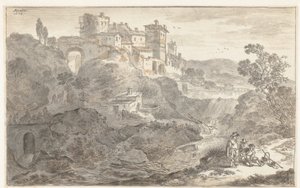 Italian landscape by Adriaen van der Cabel