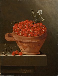 Still Life with Strawberries in a Clay Pot by Adrian Coorte