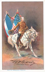 Buffalo Bill riding a white horse by Adrian Jones