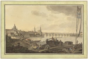 Dresden from the Banks of the Elbe River