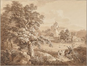 Fishermen on the River Zschopau by Kriebstein Castle, Saxony by Adrian Zingg