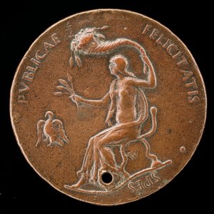 Felicitas Seated, Holding Ears of Corn and Waving Cornucopiae [reverse] by Adriano Fiorentino