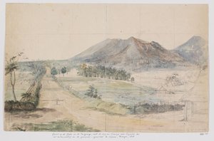 View of the Volcanoes Gede and Pangrango, Road Cianjur-Cipanas and the Governor-General