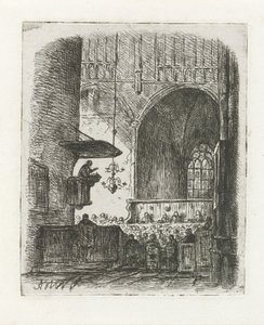 Church Interior with Service
