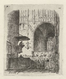 Church Interior with Service