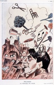 Humorous Drawing on Pablo Picasso by Adrien Barrere