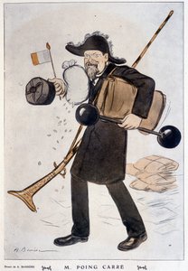 M. Faring Carré (cartoon on Raymond Poincaré) - by Barrère, in Fantasio of 01/02/1912