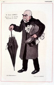 Portrait of Emile Combes, French politician (1835-1921), Illustration by Adrien Barrere in Fantasio 01/03/1907