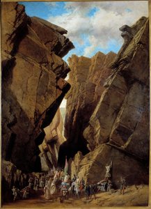 French colonization of Algeria: the passage of the Iron Gate in Algeria on 28/10/1839 by Adrien Dauzats