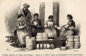 The first operation of the scraping of the cheeses, eight days after the winery, the down that grew on the surface of the cheese is removed to allow better contact with the fresh air of the cellar, which is removed is used to feed the cattle, engraving aft