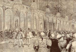 The procession of the knights of the Order of the Holy Spirit in the ice gallery of the castle of Versailles on the day of Pentecost in 1789 by Adrien Emmanuel Marie