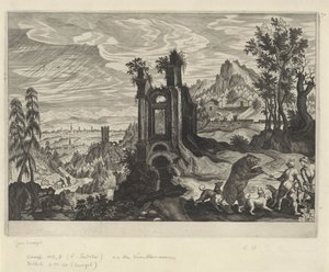 Landscape with Bear Hunt by Aegidius Sadeler (II) (rejected attribution)