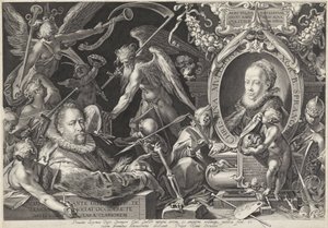 Allegorical Portrait of Bartholomeus Spranger and His Wife Christina Muller by Egidius  Sadeler (II)