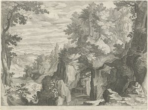 Mountain Landscape with a Hermit