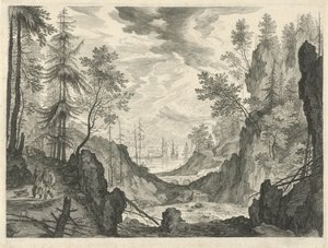 Forest Landscape with a Waterfall