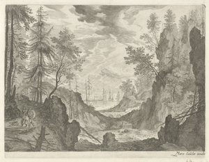 Forest Landscape with Waterfall (series title: Mountain Landscapes from Tyrol)