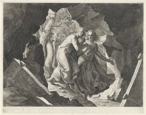Dante and Virgil Entering Hell through a Gate by Egidius  Sadeler (II)