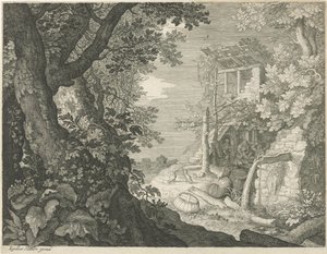 Drinking Men in a Tavern (Six Landscapes series)