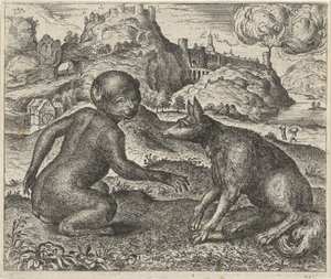 Fable of the Monkey and the Fox by Egidius  Sadeler (II)