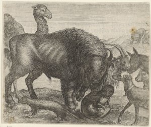 Fable of the Bison and Other Animals by Egidius  Sadeler (II)