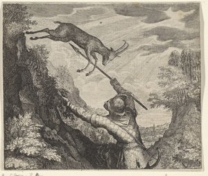 Fable of the Chamois and the Hunter by Egidius  Sadeler (II)