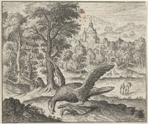 Fable of the Vulture and the Nightingale by Egidius  Sadeler (II)