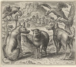 Fable of the Wolf and His Lawsuit Against the Sheep by Egidius  Sadeler (II)