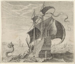 Fable of the Ship and the Whale by Egidius  Sadeler (II)