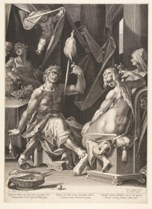 Hercules and Omphale by Aegidius Sadeler II