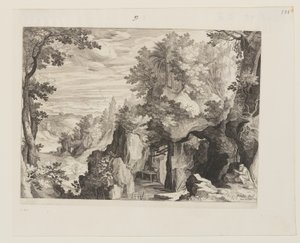 Mountainous Landscape with a Hermit